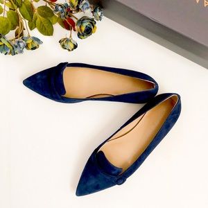 ANN TAYLOR January Suede Button Flat 5 1/2
